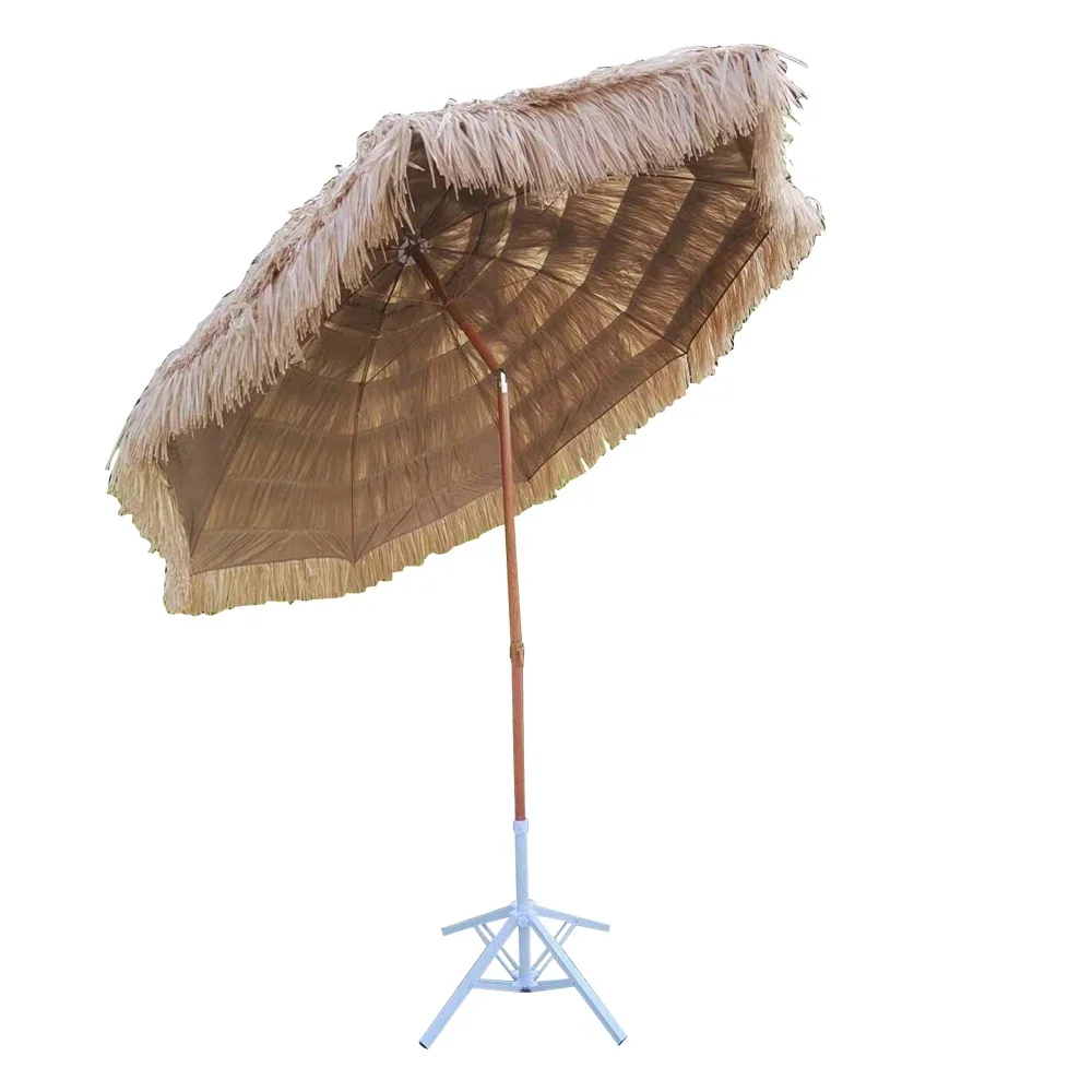 High Quality parasol umbrellas outdoor Beach Umbrella Thatch Roof Waterproof Straw Umbrella With Tilt