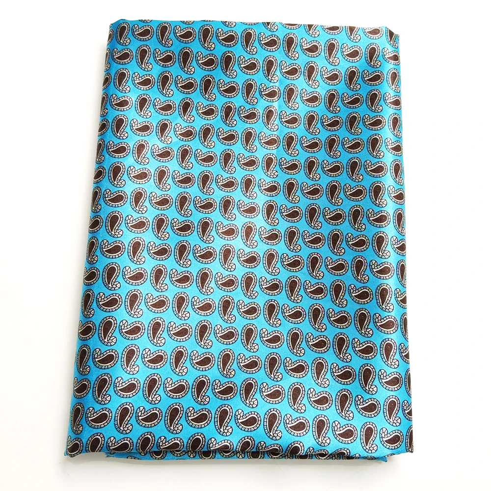 1 Meter x 1,48 Meter ethnischer Paisley-Stoff für Schal, Hut, DIY, seidiger Satinstoff – Detail 8