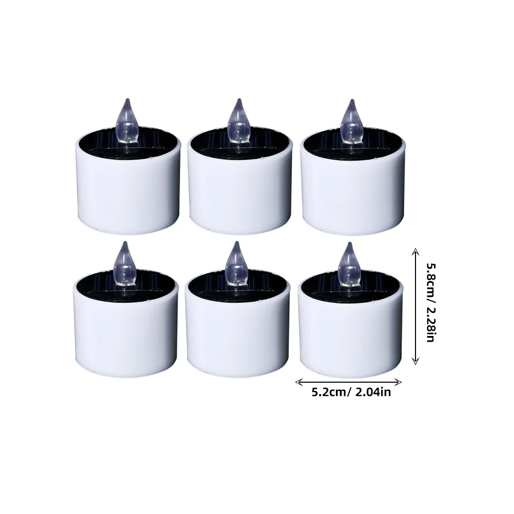 6 قطعة الفوانيس الشمسية في الهواء الطلق LED أضواء الشاي للمنزل نافذة ساحة الطرف الديكور أضواء الشمسية شموع LED