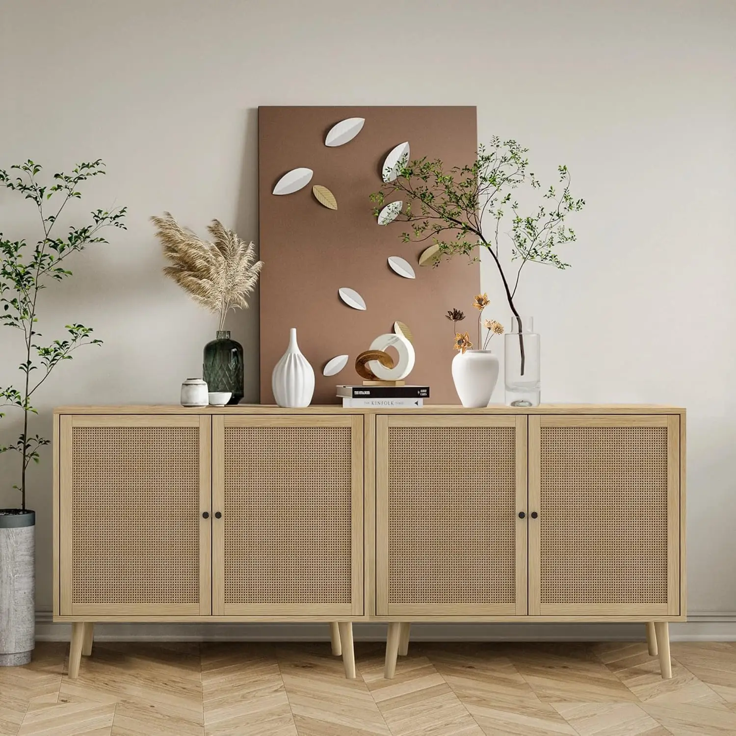 Side board Buffets chrank, Akzent Küchen schrank Konsolen tisch mit verstellbaren Regalen für Wohnzimmer, Esszimmer