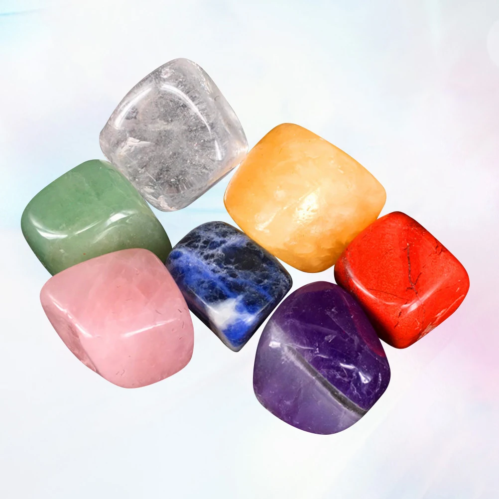 

7 pcs Chakra Healing Crystals Stones Set Amethyst Lapis Green Aventurine Natural Polished Tumbled Stones 15-22Mm For