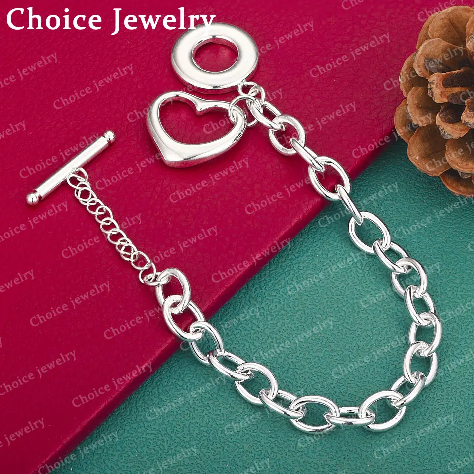 925 Sterling Silber TO-Kettenarmband für Damen und Herren, Modeschmuck, klassische, schlichte Party-Accessoires
