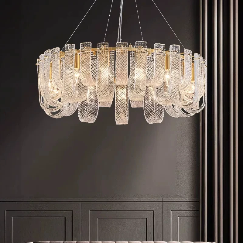 Modern Crystal Chandelier Dining Room Villa Luxury Pendant Light Designer Living Room Home Changeable Modern Lighting Fixture