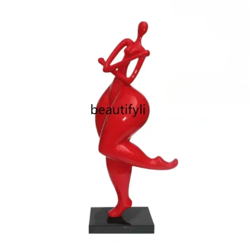 

Fiberglass Abstract Art Decoration Creative Dance Music Figure Sculpture Shopping Mall Pedestrian Street Living Room Decoration