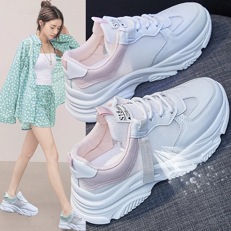 

Tenis Feminino Sneakers Women Tennis Shoes Air Cushion Increasing Height Walking Shoes Comfortable Breathable Casual Footwears