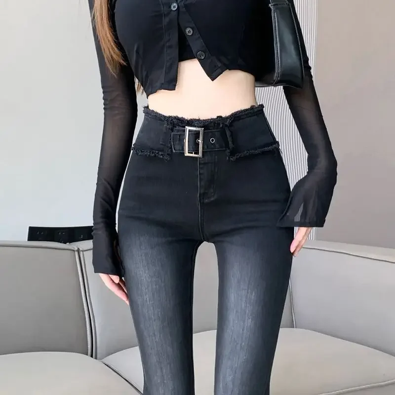 Trousers Skinny Black High Waist Shot Womens Jeans Slim Fit Pants for Women Vibrant Luxury Designer Emo Retro Fashion Casual A R