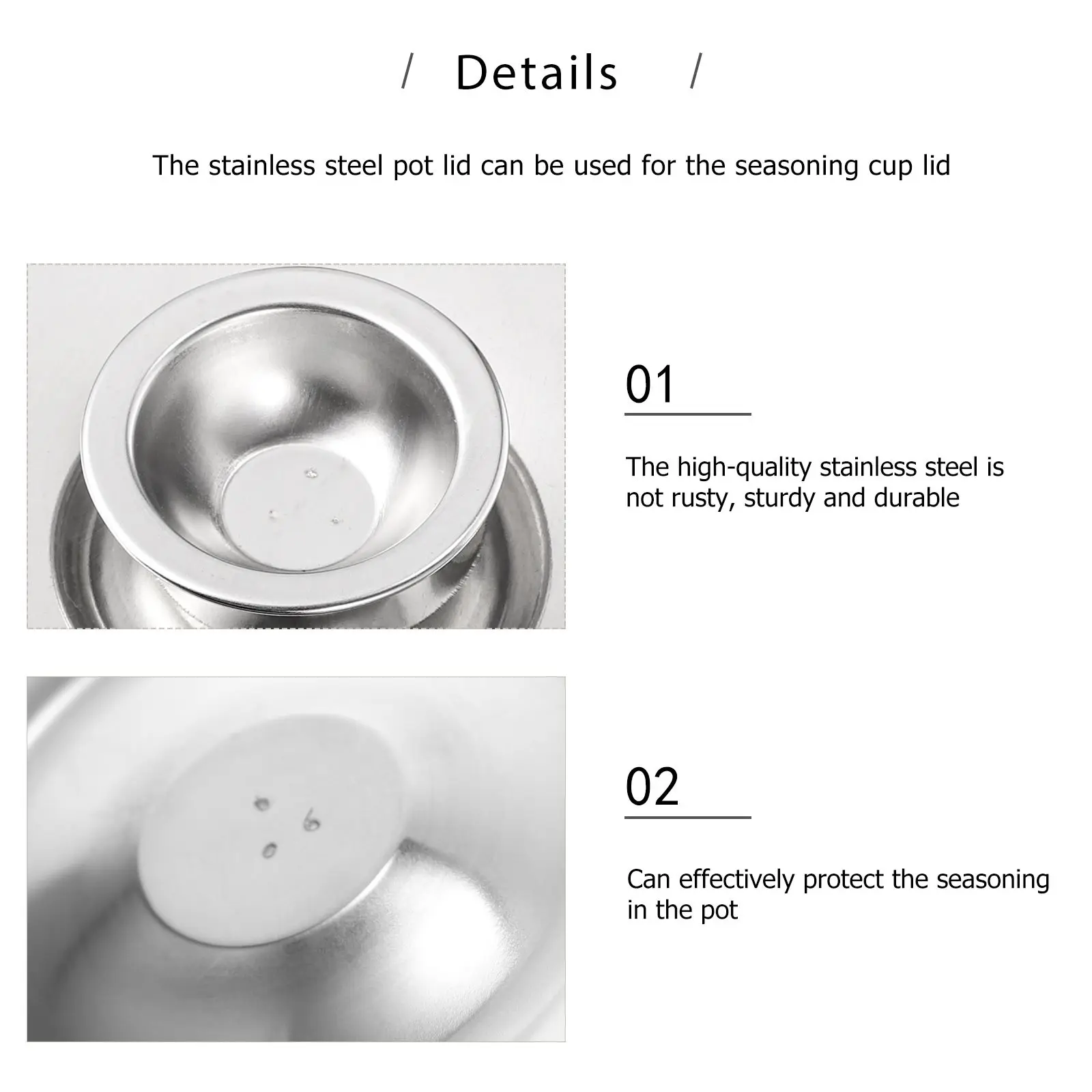 

Cylinder Saucepan Lids Cover Spill Stopper Universal Serving with Steel Silver Baby