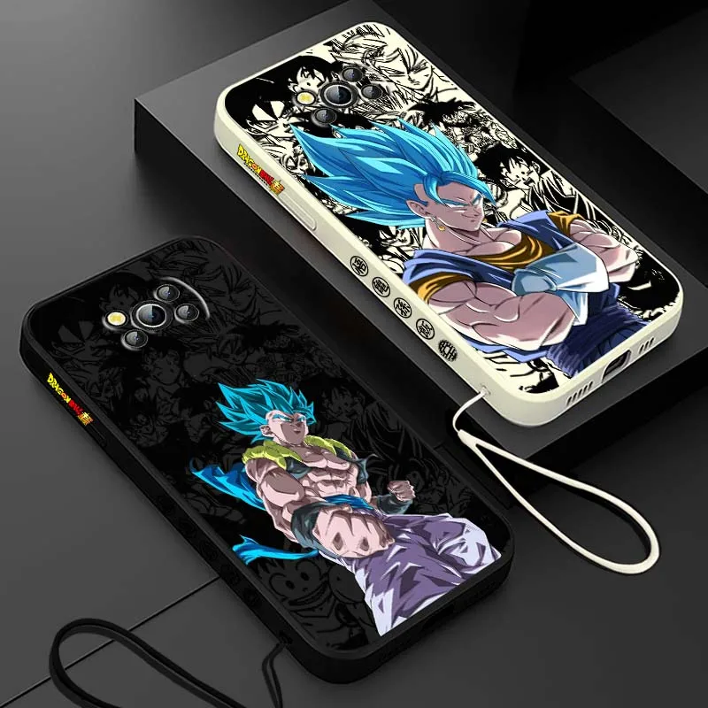 

D-Dragon Ball Saiyan Son Goku For Xiaomi Poco X6 X5 X4 X3 M6 M5 M3 F6 F5 F4 F3 GT Pro 5G Liquid Left Rope Phone case Cover