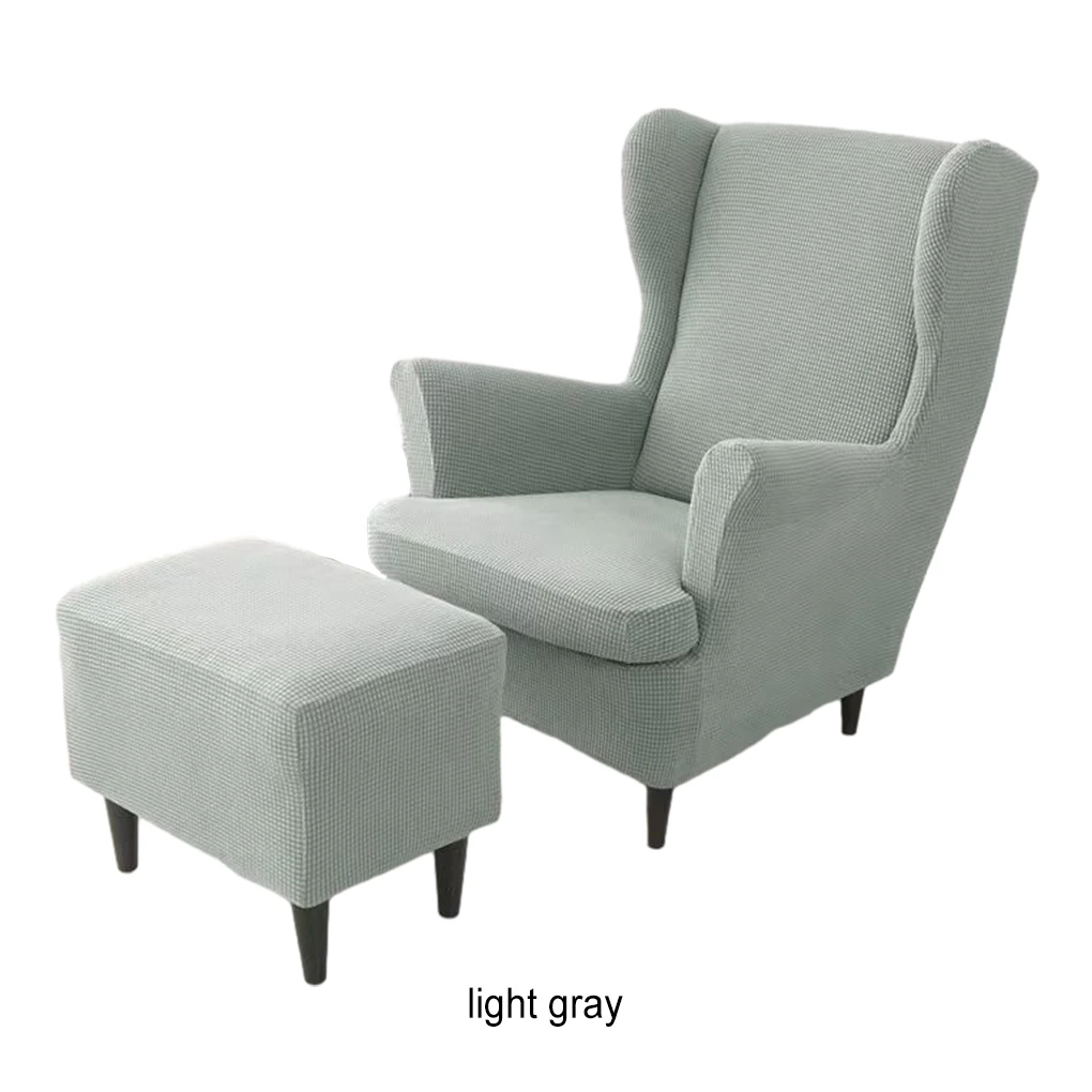 3 قطع للحماية لتثبيت شريط مرن للجناح و3 قطع كرسي قابل للغسل غطاء حماية كرسي مجنح داكن