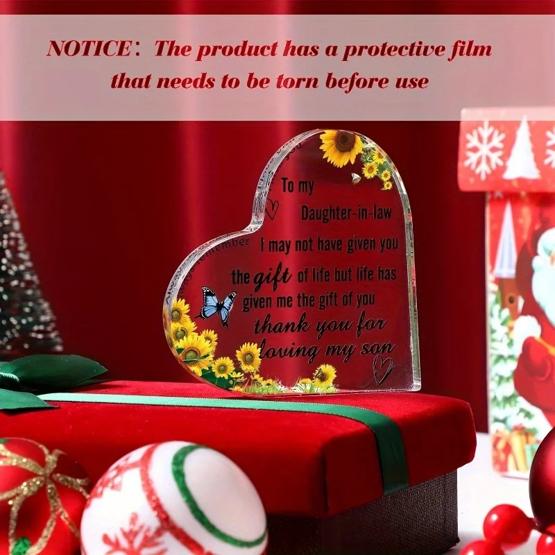 قلب أكريليك شفاف - هدية ملهمة لعيد الميلاد والزفاف للابنة والابن