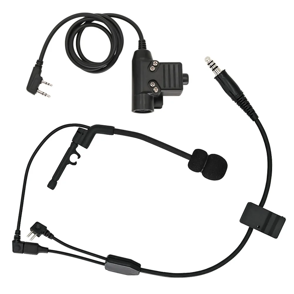 

HEARING TACTICAL Tactical Headset Y-line Kit U94 PTT and Microphone for COMTAC Headset Hearing Protection Shooting Headphones