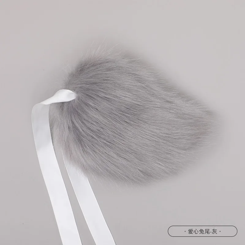 Kawaii أرنب ذيل أفخم Fursuit الوردي أنيمي ذيول تأثيري حلي الدعائم لوليتا ذيل الأرنب للحزب دور اللعب JK فتاة #5