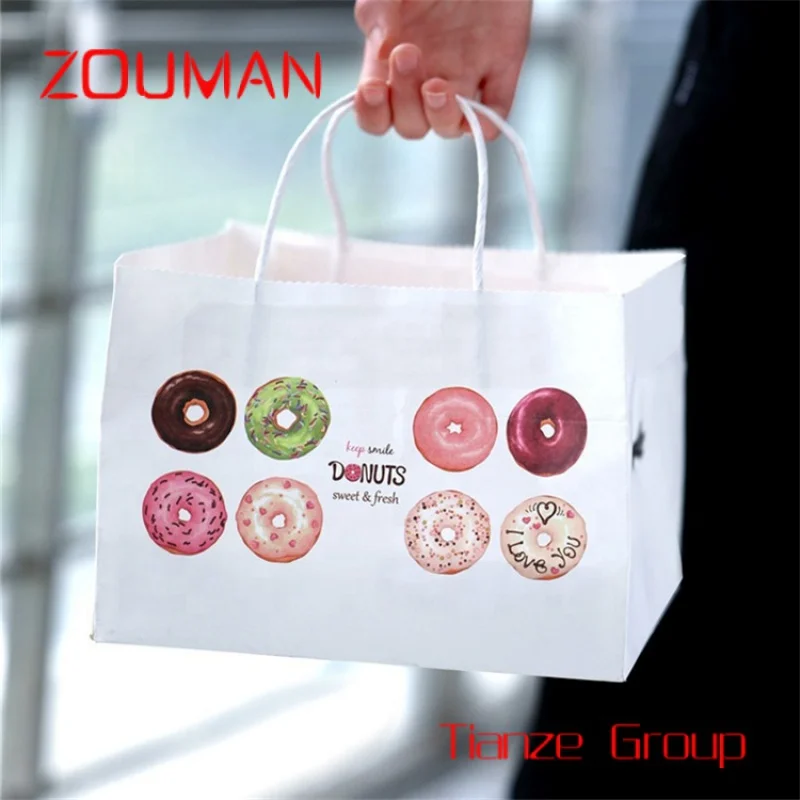 Bolsas de embalaje de papel personalizadas para Donuts con su propio logotipo