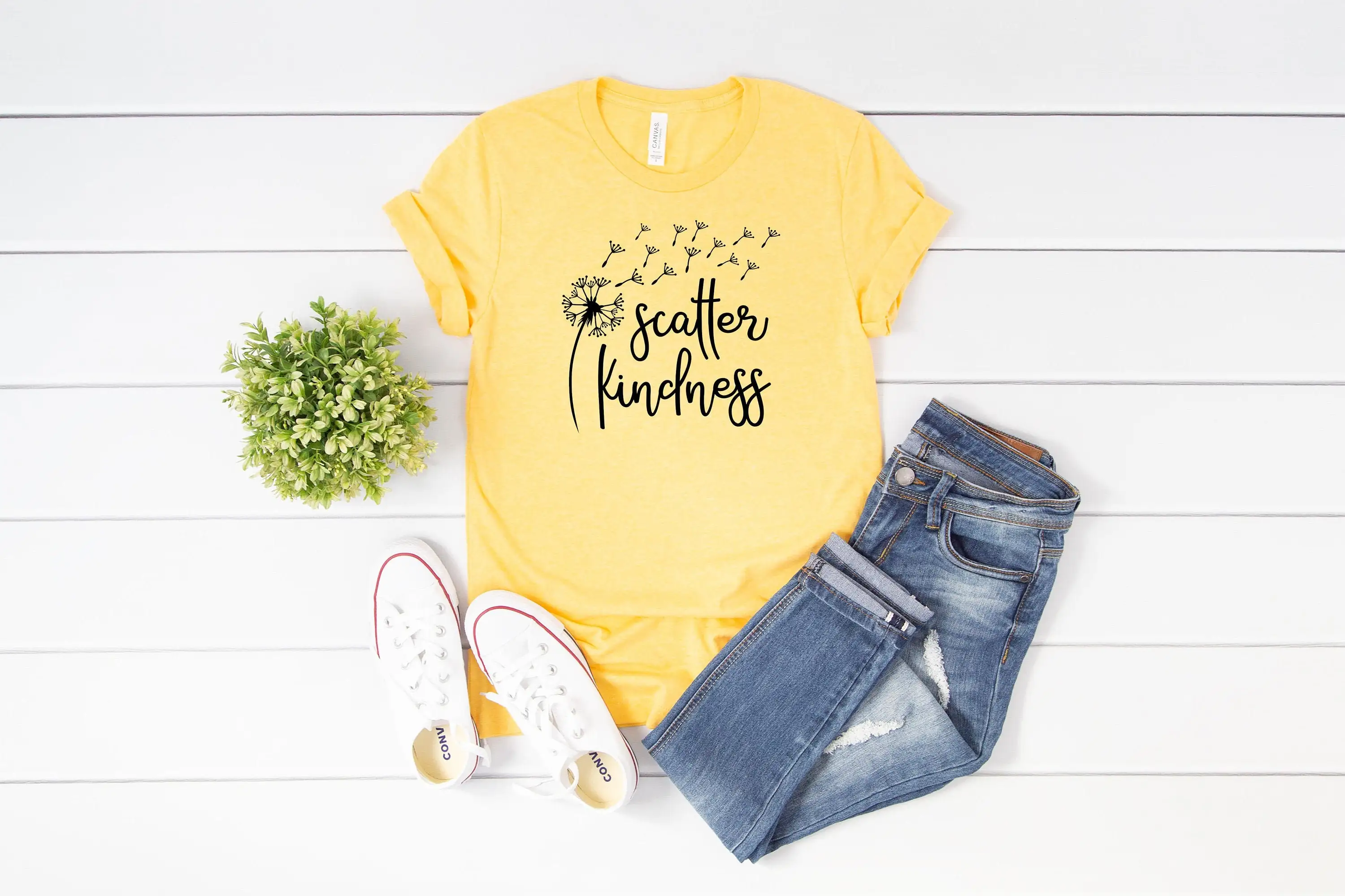 Scatter Kindness T Shirt Be Kind Matters Dandelion Positive Vibes Meditation