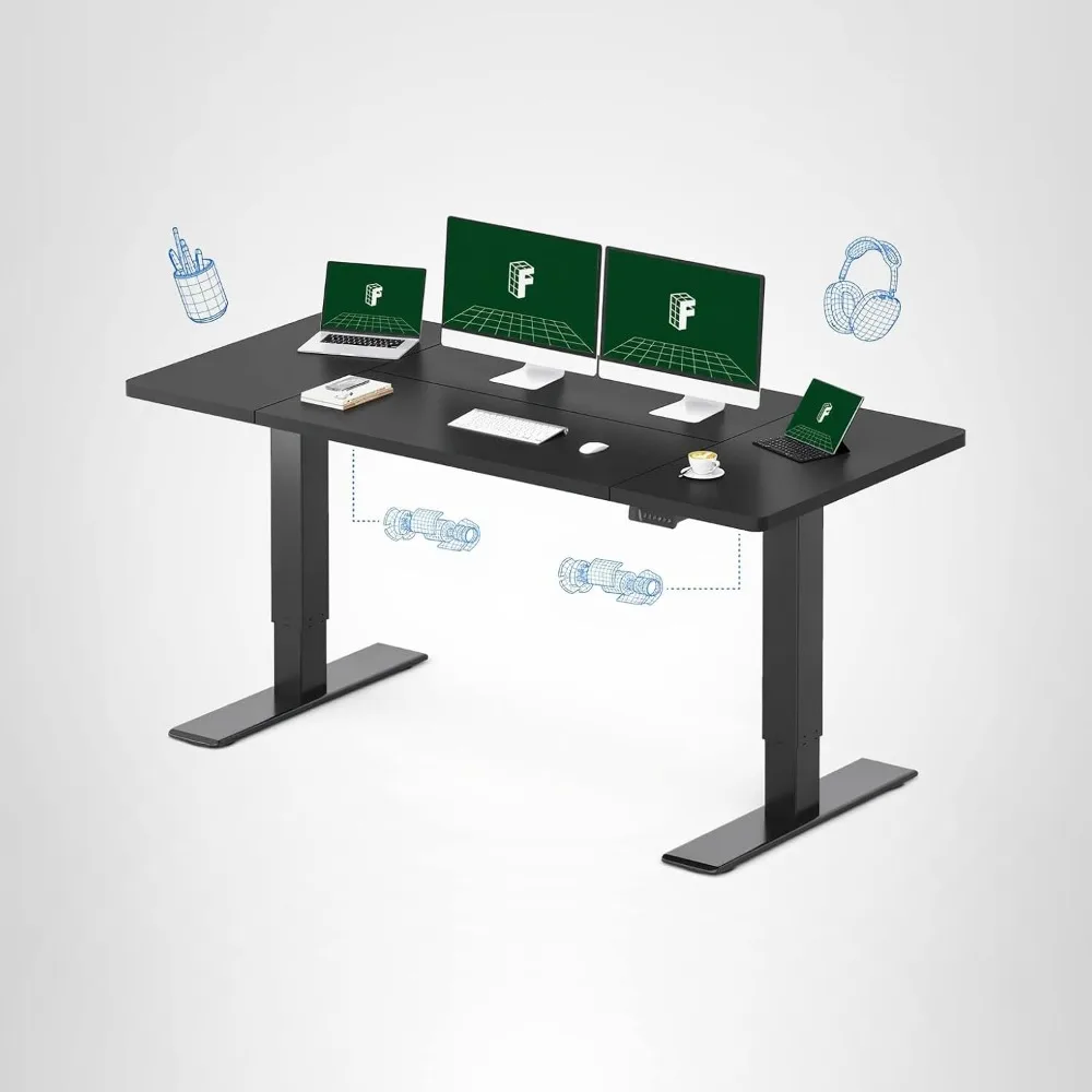 

71x32 Inch Large Dual Motor Electric Standing Desk, Black - Computer Desk with Memory Controller, Home Office Desk, Customized