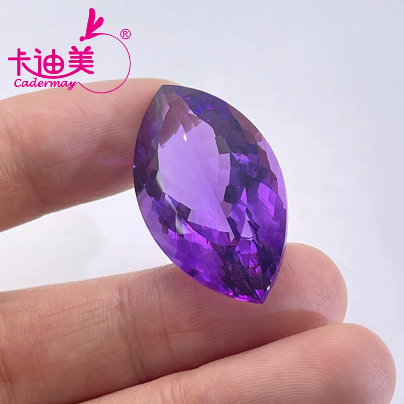 CADERMAY Marquise Shape 33.75CT 100% Natural Amethyst Loose Stone With GRC Certificate Beads For Jewelry Making