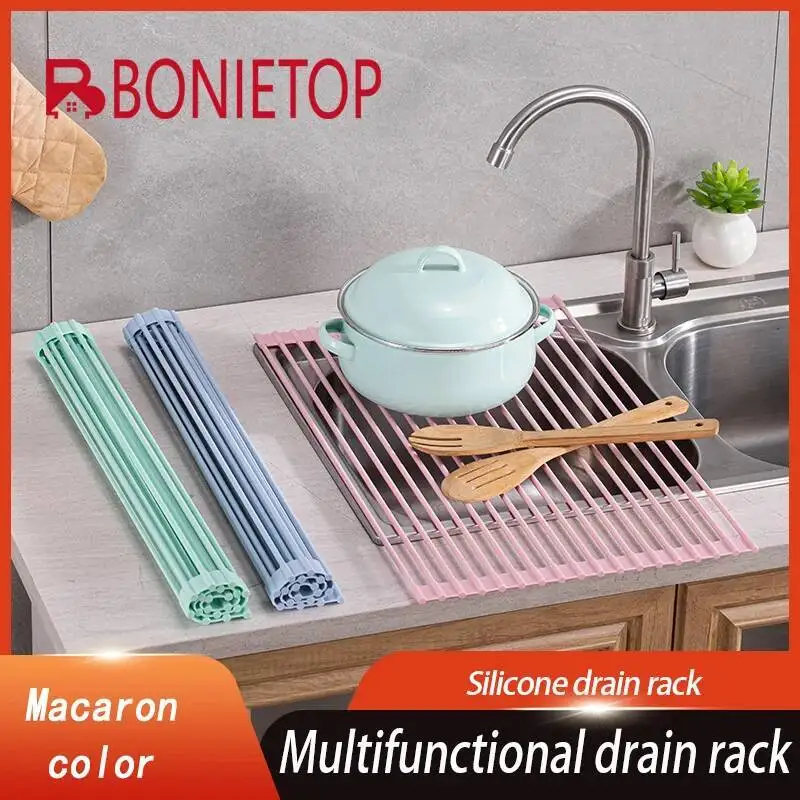 

BONIETOP Drain Sink Kitchen Rack Silicone Water Filter Thermal Insulation Pad Basin Storage Accessories