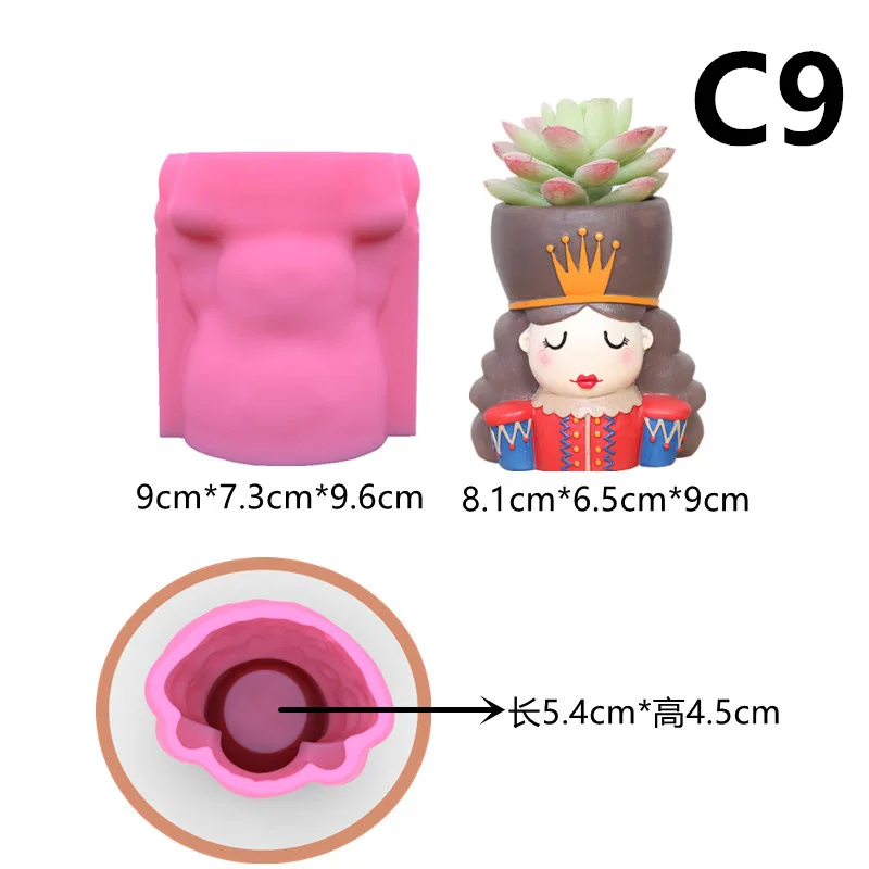 Concrete Flowerpot Molds Planters Cement Pot Molds Indoor Plants Vase Plaster Mold Queen Statue Pen Holder Candle Cup Resin Mold