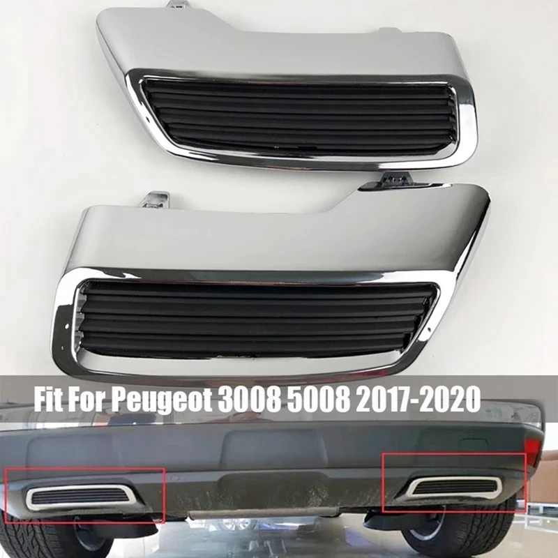 For Peugeot 3008 5008 Allure 2017 2018 2019 Spare Parts Parts Chrome Car Rear Exhaust Muffler Tail Pipe Cover