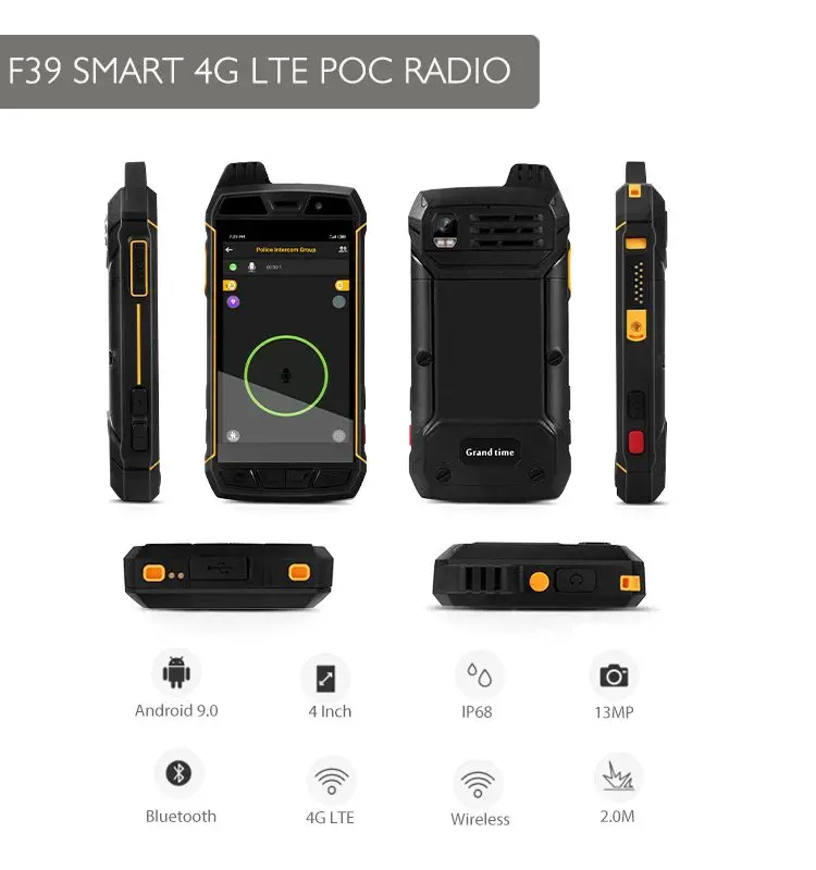 Popular durável grande tela de toque inteligente ai walkie talkie à prova dwaterproof água global faixa ilimitada handheld inteligente walkie talkie