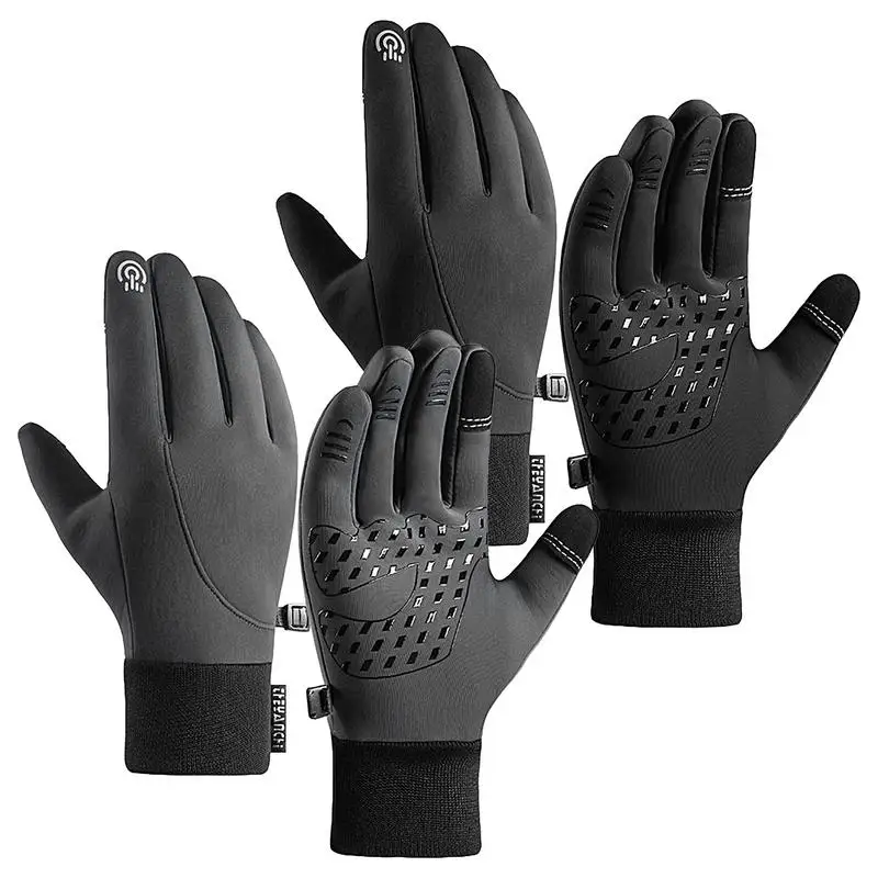 

Outdoor Sports Motorcycle Ski Touch Screen Fleece Gloves Men Winter Waterproof Cycling Gloves Women Non-slip Warm Full Fingers