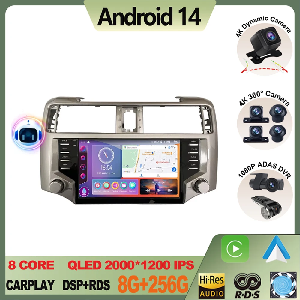 Original car style Android For Toyota 4 runner 4runner 2014 - 2023 Car Radio Multimedia Video Player Navigation Stereo 8Core 4G