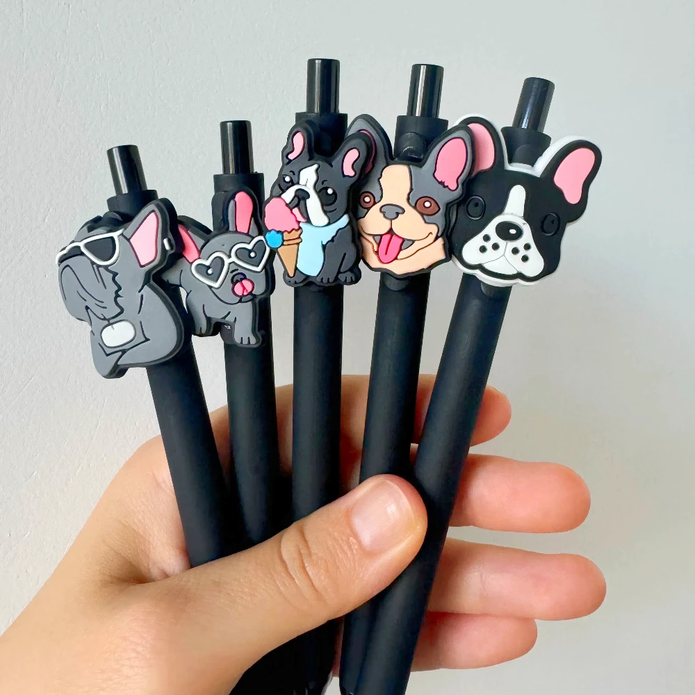 10Pcs Dog Themed Ballpoint Pens 0.5mm Fine Point Black Ink Retractable Puppy Paw Print Pens for Dog Lovers School Office Gifts