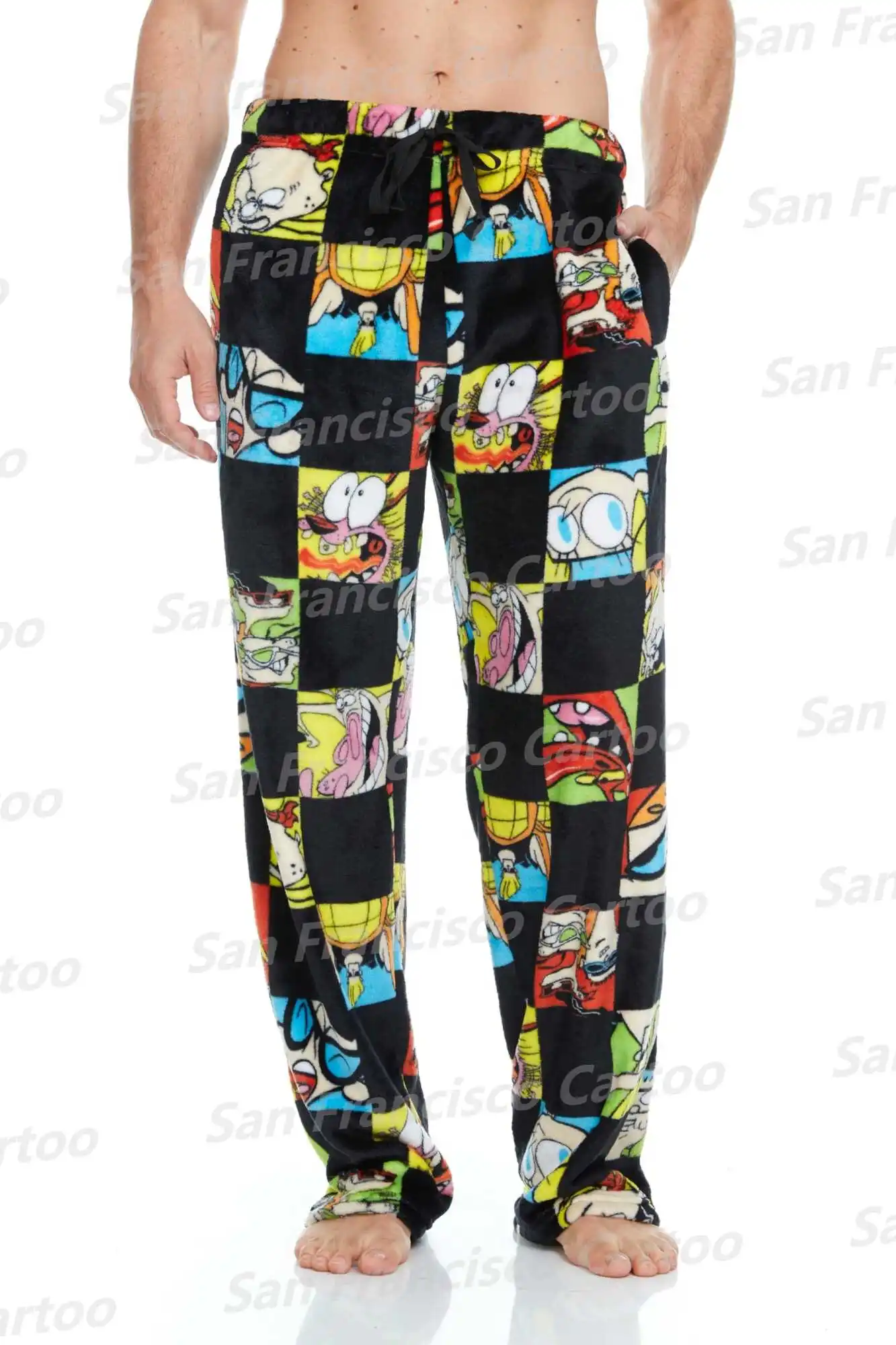 2024 New Summer Cartoon Network Men\'s Cartoon Full Print Pajama Pants Casual Sports Pants KID/Adult Quick-Drying Home Pajamas