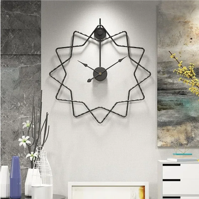 Nordic Minimalist Wall Clocks New Modern Design For Home Office Wall Decor Hanging Watch 60cm Gold/black Iron Silent Wall Clocks