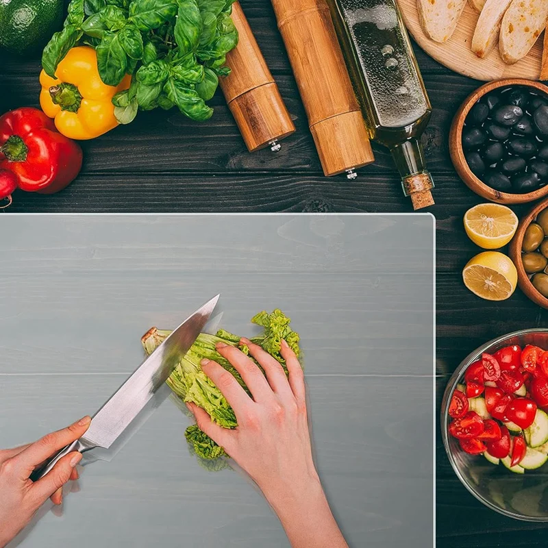 Acrylic Chopping Boards For Kitchen Counter With Lip, 45 X 35 Clear Acrylic Non-Slip Transparent Chopping Board Easy To Use