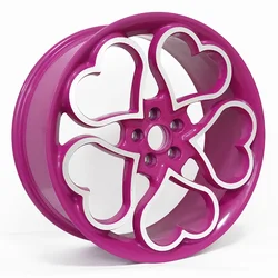 Heart-shaped pink car rims forged alloy car rims car wheels 5x114.3 16 inches