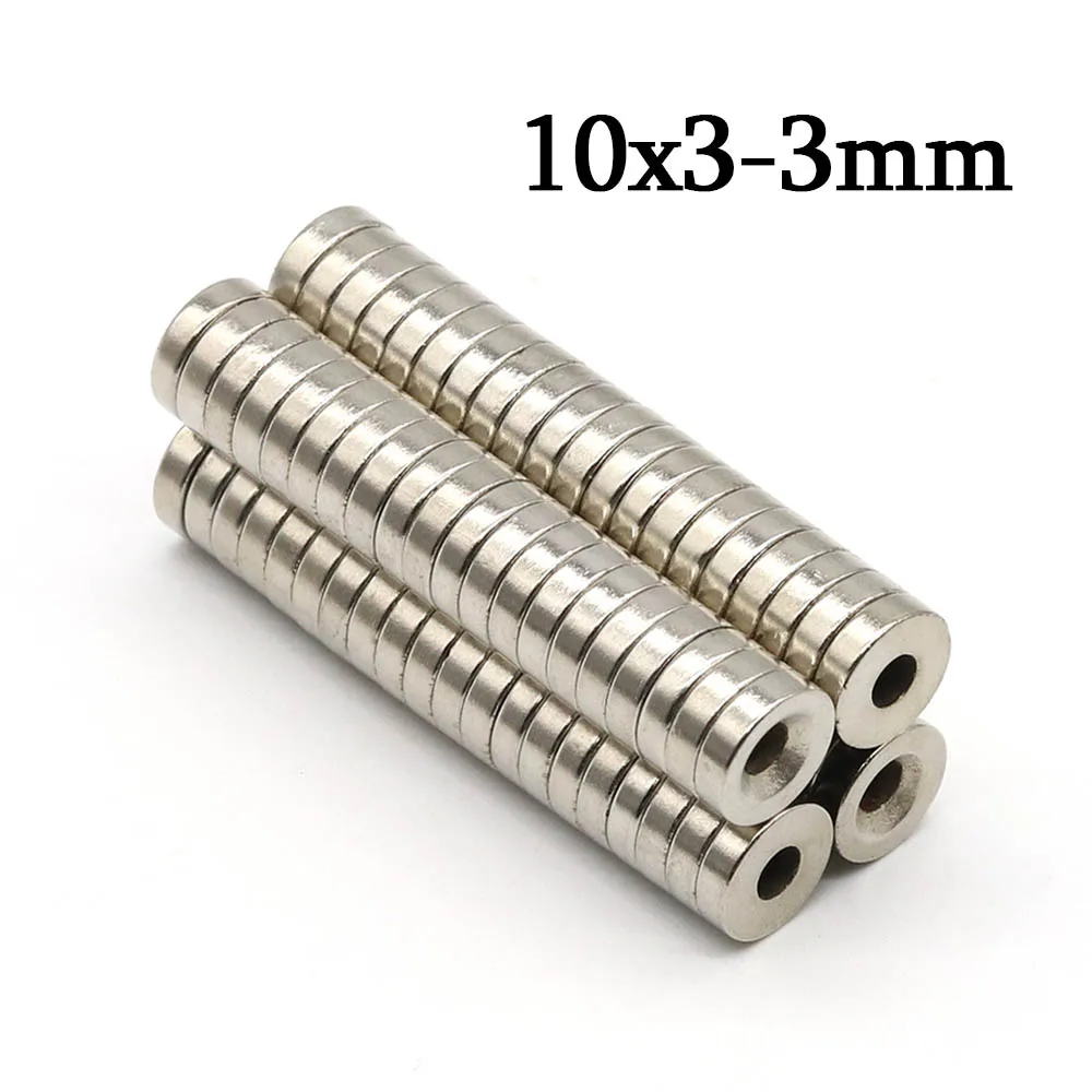 

10x3-3mm Super Strong Round Neodymium Magnet Powerful with holes Magnets N35 small Permanent Magnetic NdfeB Refrigerator Magnet