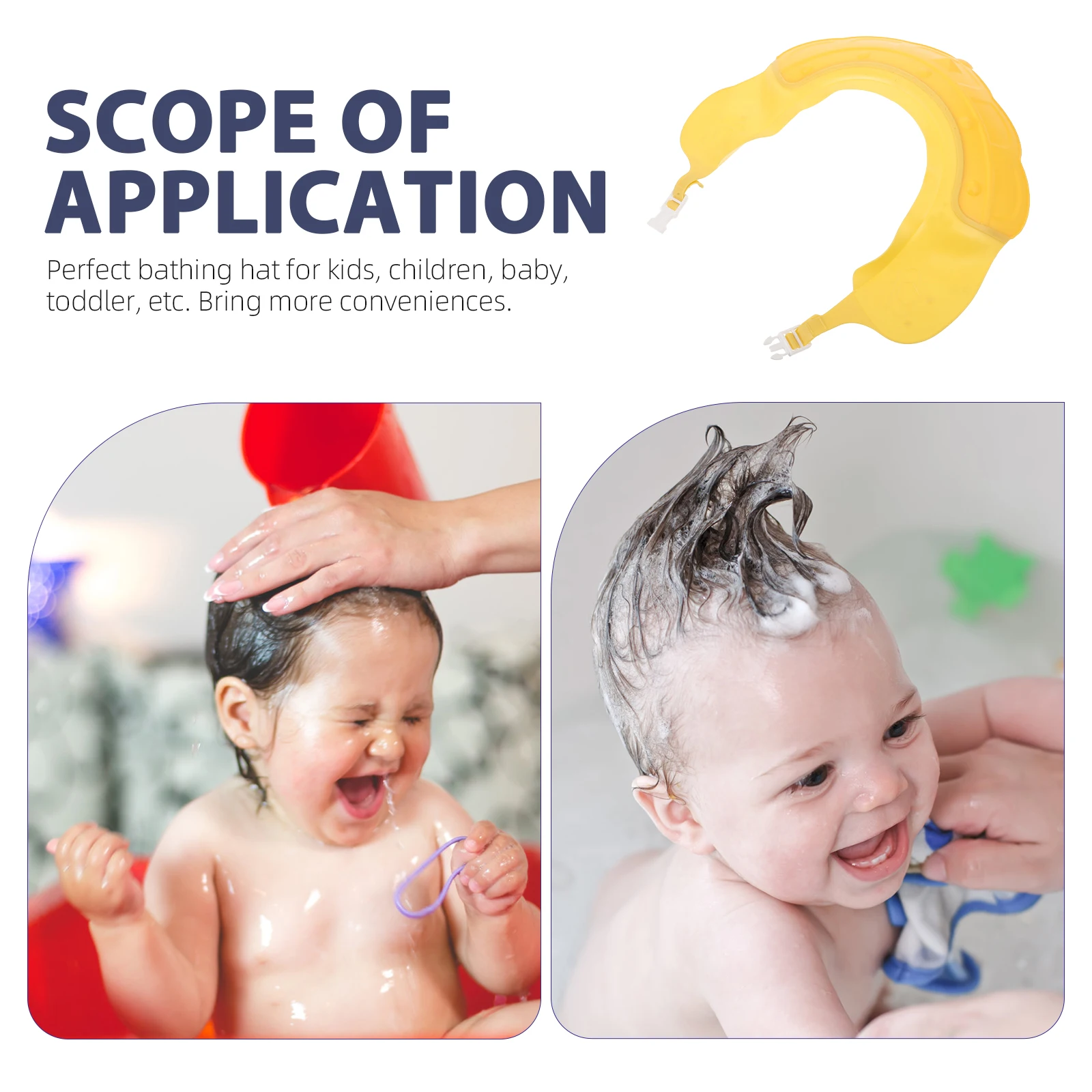 

Baby Shampoo Cap Waterproof Bath Hats for Kids Crown Shape TPE PP Material Adjustable Non Slip Lightweight Durable Cartoon