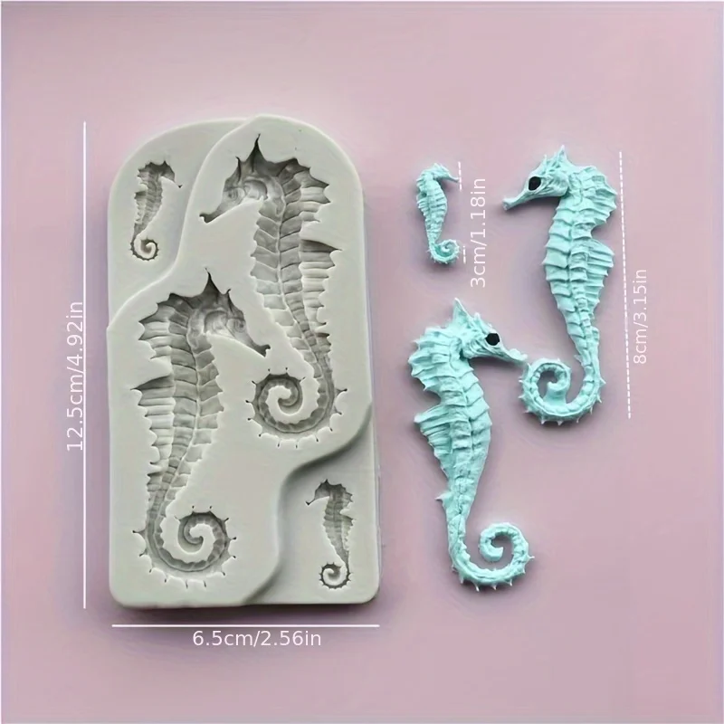 Easy-Craft Seahorse Silicone Mold - Detailed, Durable for Resin, Clay & More | Ideal for Creative Projects, Gifts & Education