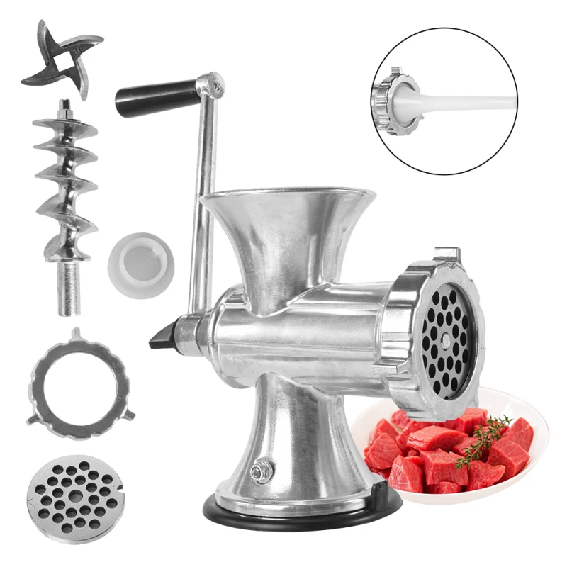 

New Manual Meat Grinder Aluminum Alloy Sausage Beef Pasta Machine Sausage Grinder Manual Aluminum Alloy Grinder Kitchen Tool