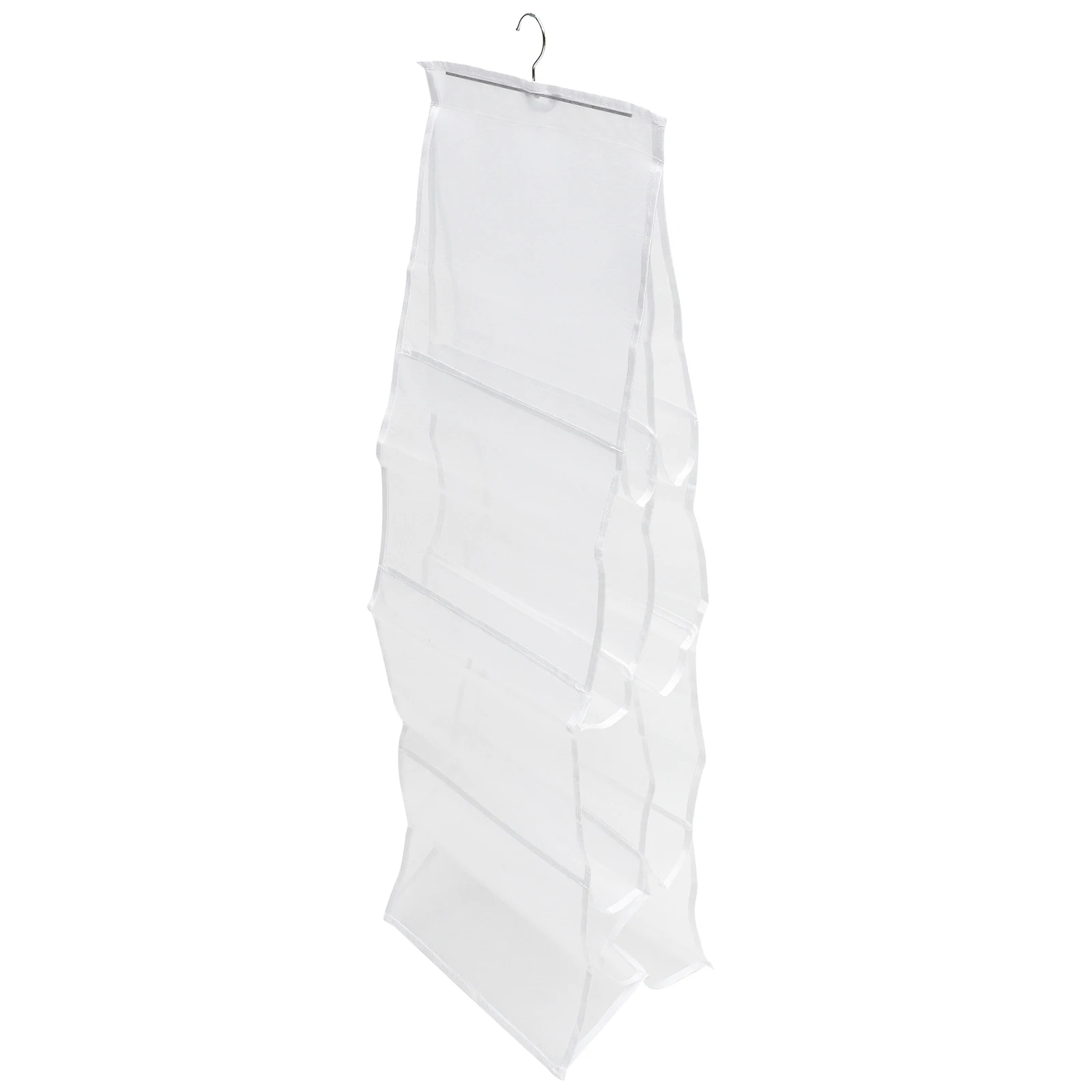 

3 Layers 6 Grids White Hanging Storage Bag Wardrobe ganizer Purse Closet Nylon Large Capacity Shoe Clothes Storage