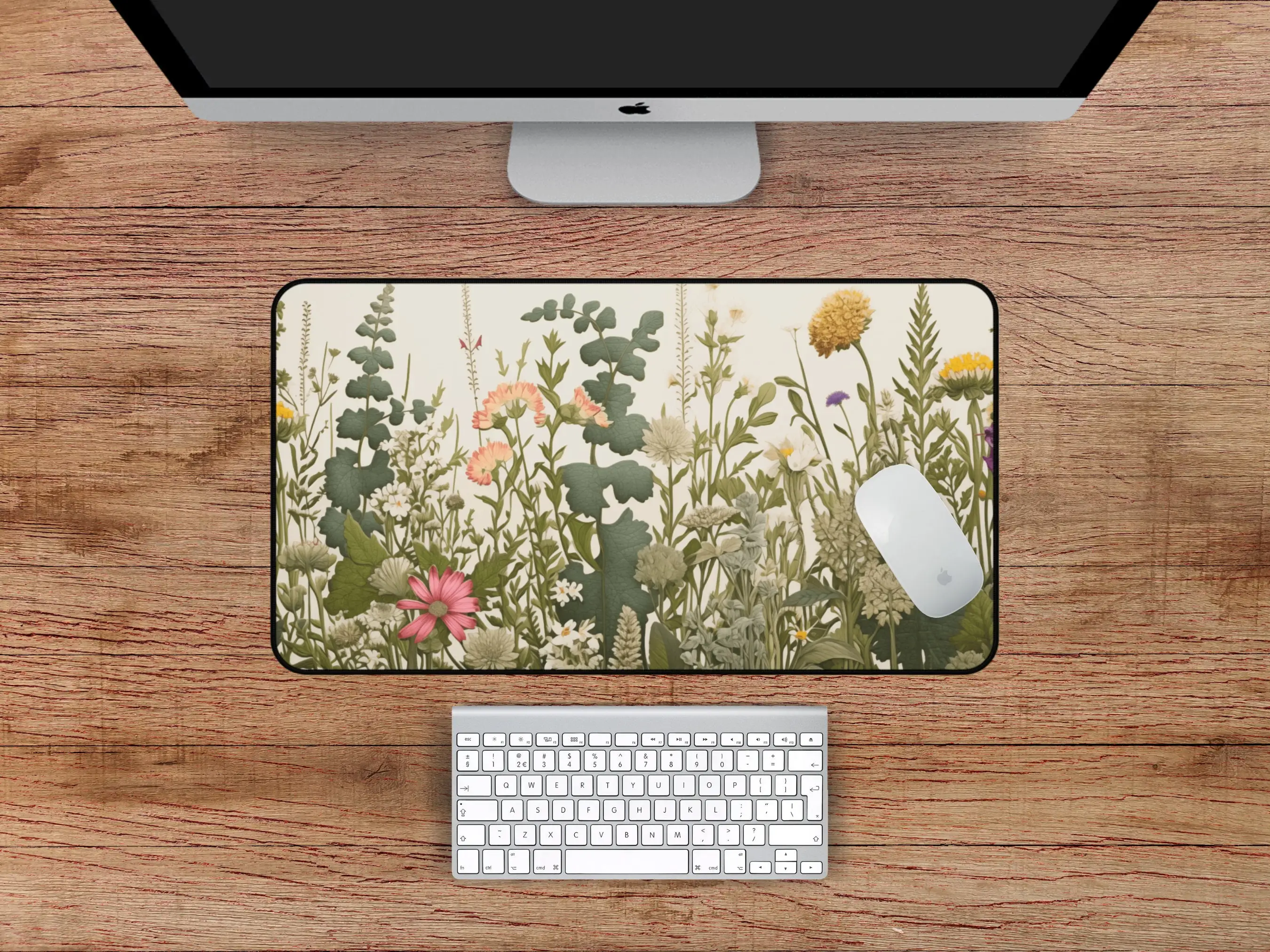 XXL Wildflower Table Mat, Creating A Cozy Country Style, Desk Decoration Mat for Work and Gaming, A Perfect Gift for Friends.
