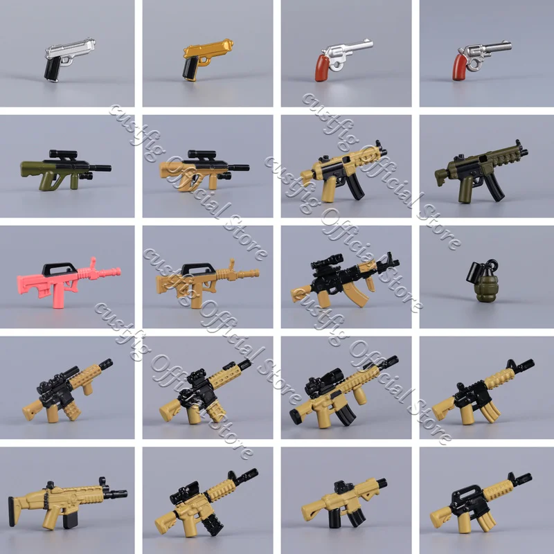 MOC Military Special Forces Police Figures Accessories Building Block Army Solider Rifles Submachine AK47 Guns Pistol Bricks Toy