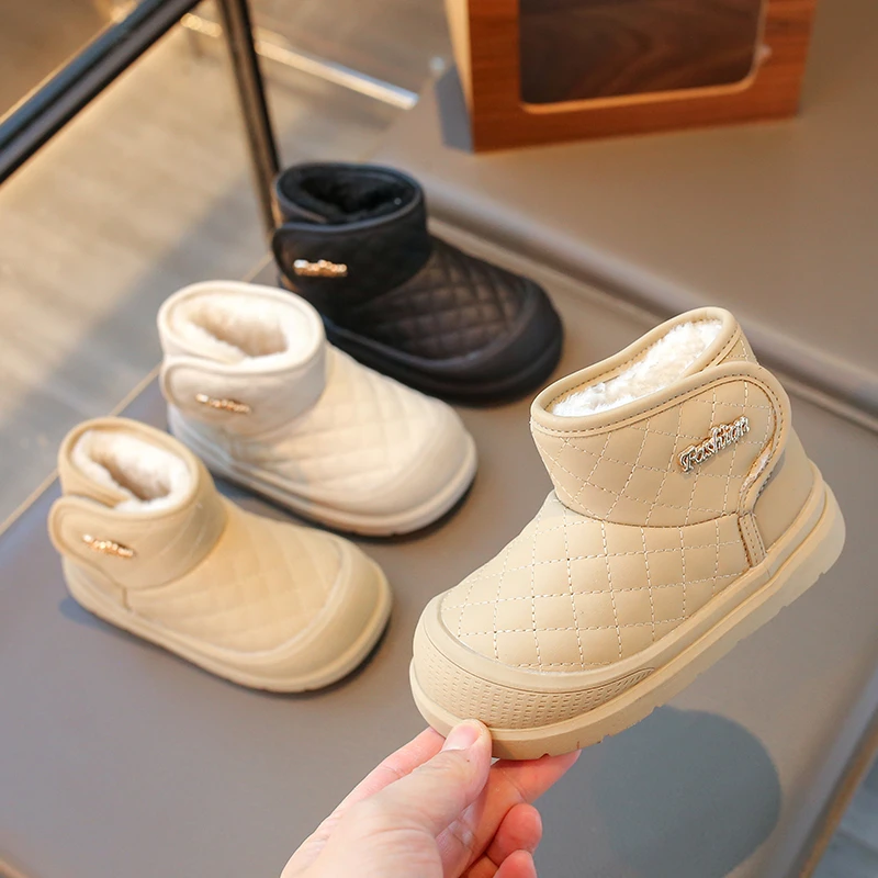 

Children Casual Cotton Shoes for Girls Boys 2025 Winter New Fashion Korean Style Soft Sole Non-slip Versatile Princess Boots