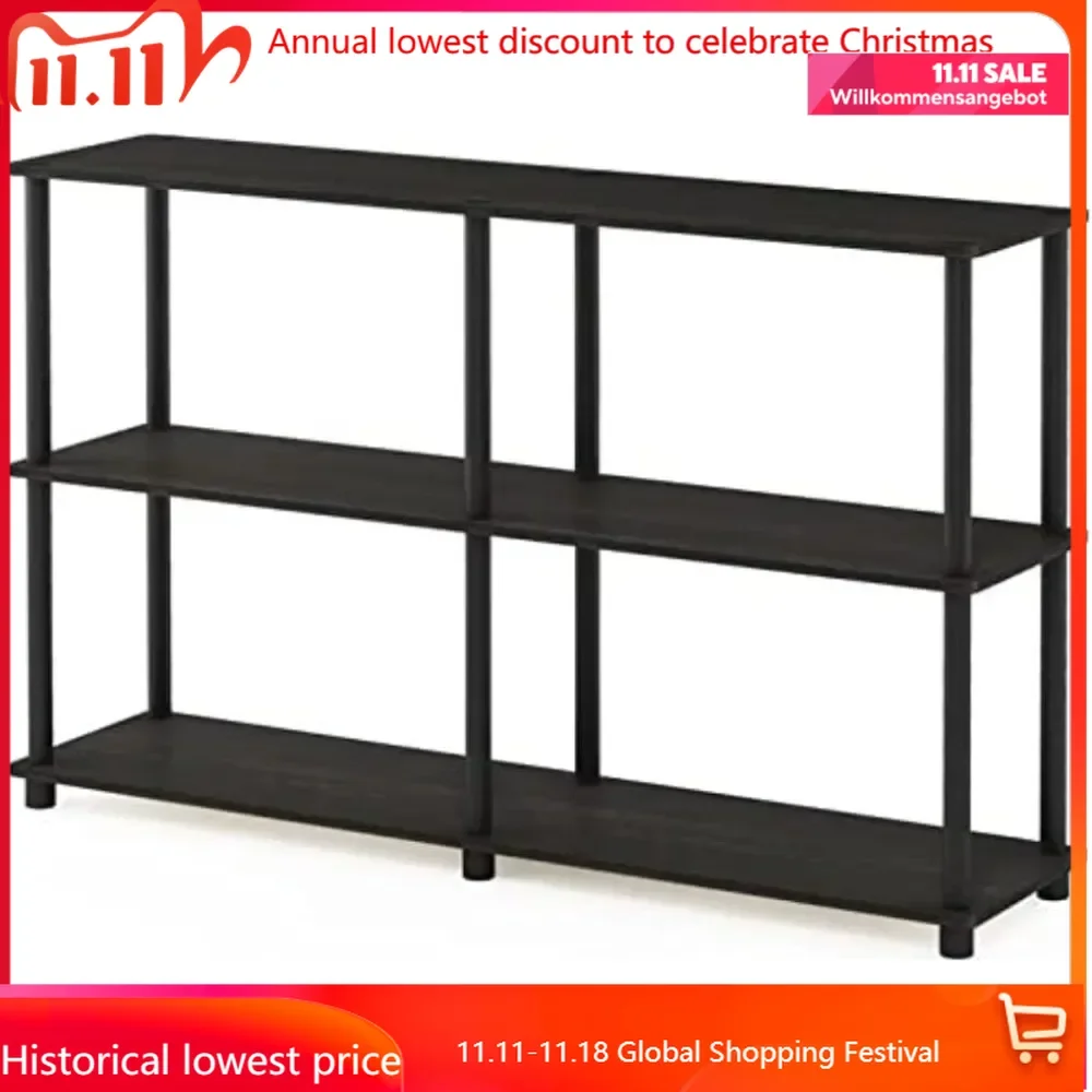 

Turn-N-Tube 3-Tier Double Size Storage Display Rack, Espresso/Black, Plastic Pole 2 x 2 storage cabinet sideboard muebles