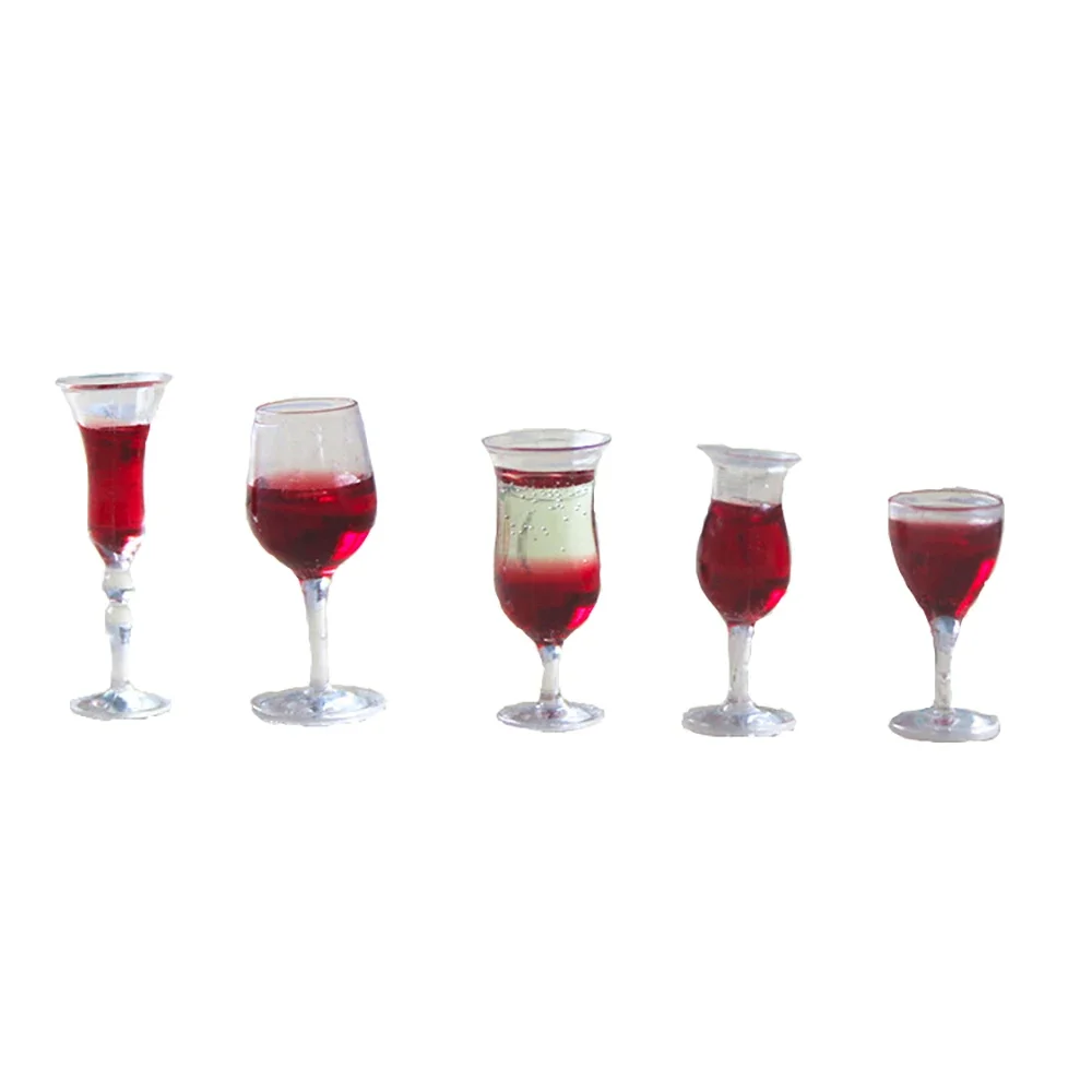 

1Pcs 1/12 Doll House Miniature Resin Red Wine Glass Simulation Goblet Cup Model Toys Mini Decoration Dollhouse Accessories