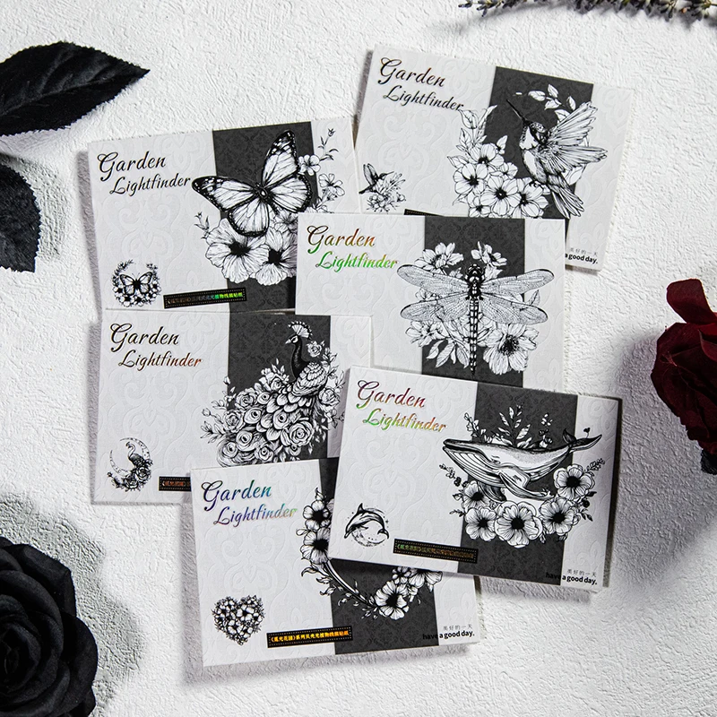 

10 pcs Flash Plant Flowers Stickers pack Decorative Adhesive Diy Creativity Stick Labels Sticker for Scrapbooking material