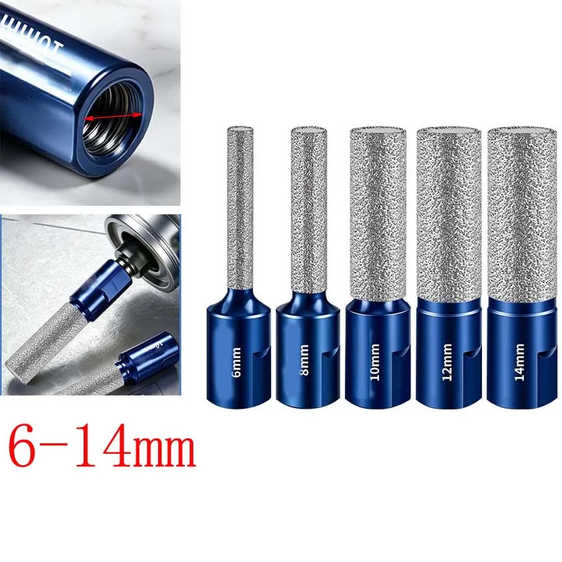 For M10 Thread Angle Grinder Drill Bit For Marble Granite Glass Tiles Dry Drilling Hole Opener Tool Set 6mm To 14mm Sizes