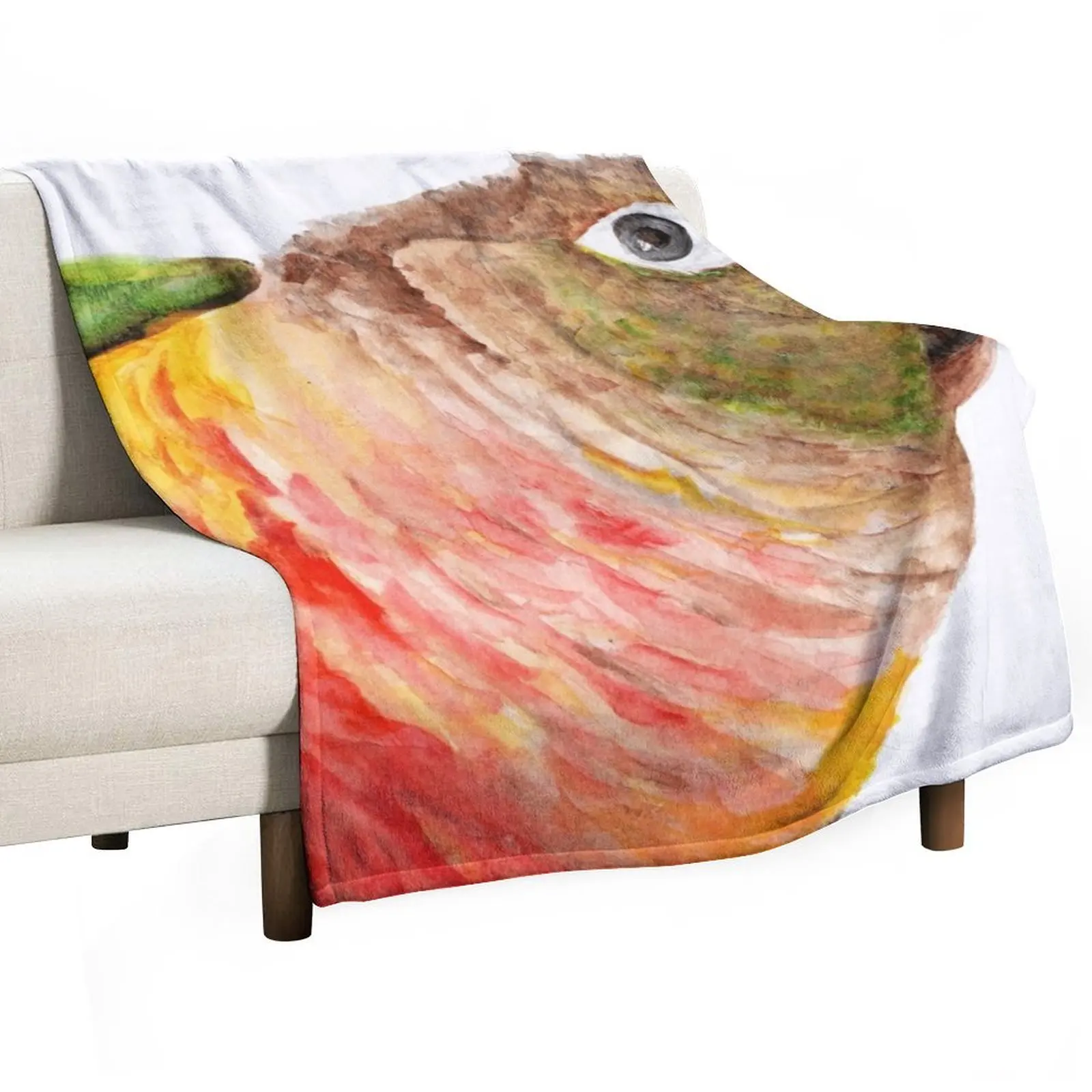 Green-cheeked Conure - Watercolor Art Red Yellow Green Throw Blanket cosplay anime Soft Big Sofa Throw Thermal manga Blankets