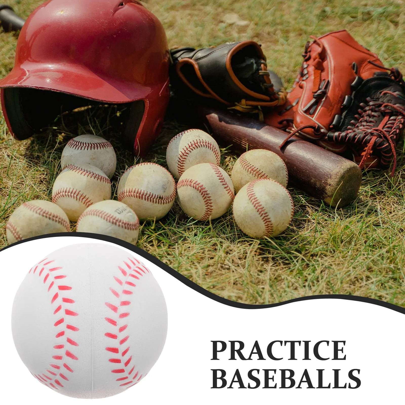 6pcs Practice Baseball Training Softball Hardball PU Training Ball Fitness Products Kid Baseballs Practice Team Game For Outdoor