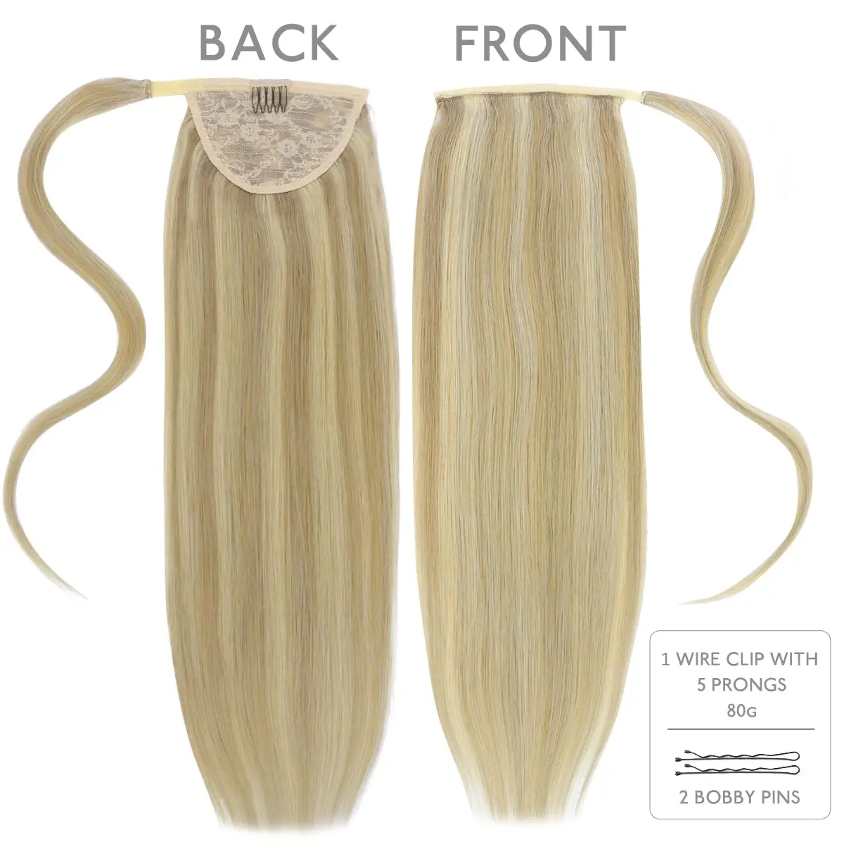 ذيل حصان مستقيم الشعر البشري التفاف حول ريمي ذيل حصان الشعر التمديد الطبيعية سميكة الشعر الحقيقي للنساء 75-90G #5