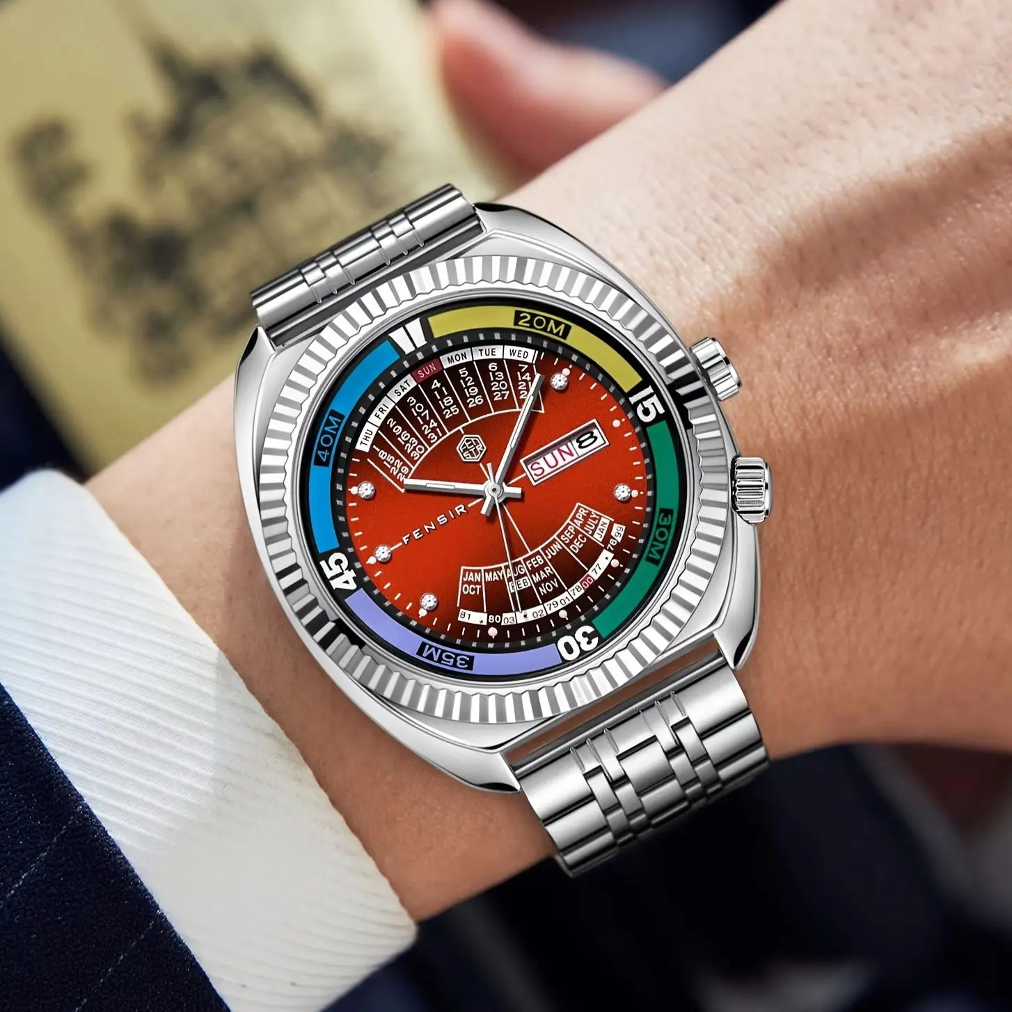 

Лучшие роскошные мужские часы высокого класса с большим циферблатом, стильные деловые восточные часы, высококачественные многофункциональные кварцевые часы Haiba в старом стиле, модный аксессуар, подходят для бизнеса и отдыха, лучший подарок для него