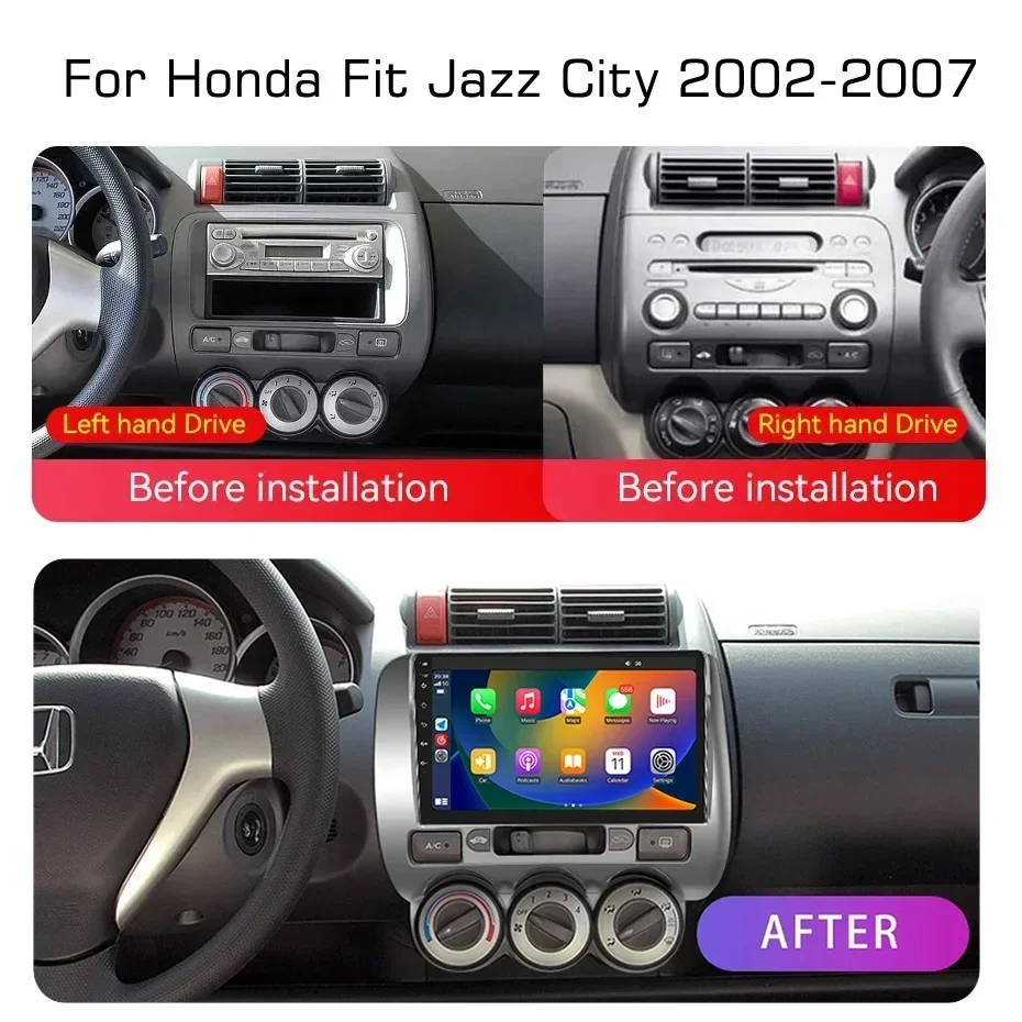 

8GB+128GB Android 13 radio For Honda Fit Jazz City 2002 2003-2007 Car stereo Multimedia Player Carplay Auto GPS Navigation 2DIN