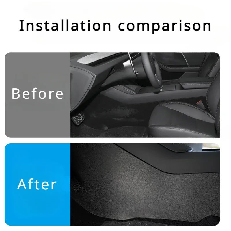 For Tesla New Model 3+ Side Defense Kick Pad Center Control Anti Kick Pad TPE Protective Cover New Model3 Car Accessories 2024