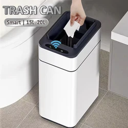 Smart Trash Can 20 liters Large Capacity Wastebasket Stainless Steel Kitchen Garbage Bin 15 liters Automatic Sensor Trash Bin